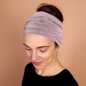 Pastel Lilac, Boho Head Wrap, Wide Hair Wrap, Multipurpose image 1