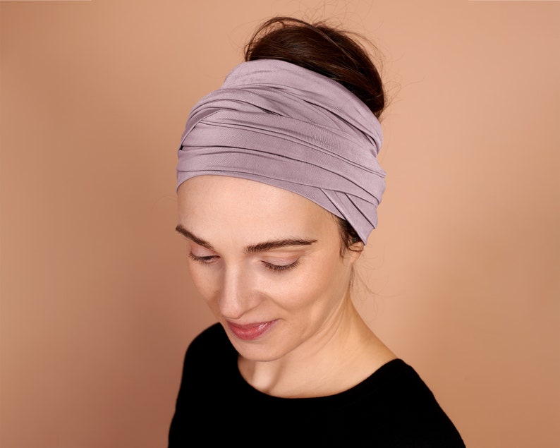 Pastel Lilac, Boho Head Wrap, Wide Hair Wrap, Multipurpose image 1