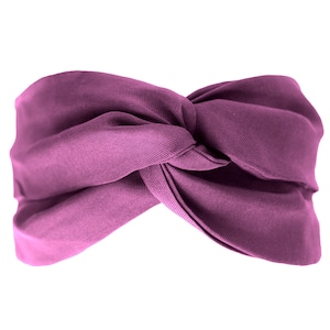 Berry Magenta, Silk Twill, Turban Style Headband, 100% Silk, Organic Elastic