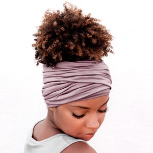 Pastel Lilac, Boho Head Wrap, Wide Hair Wrap, Multipurpose image 4