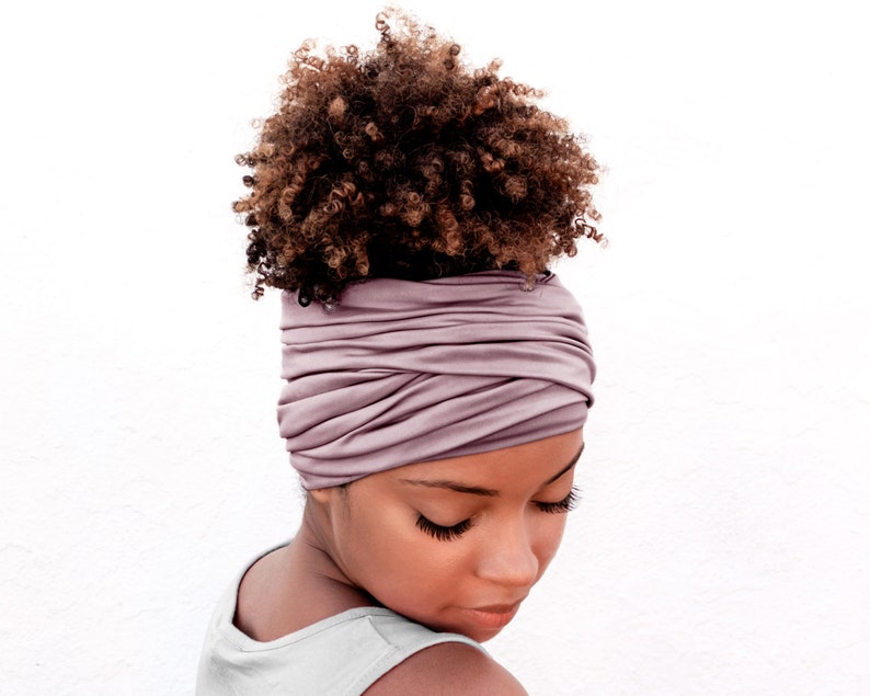 Pastel Lilac, Boho Head Wrap, Wide Hair Wrap, Multipurpose image 4