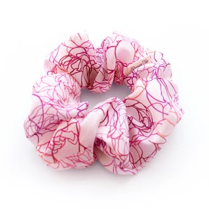 Floral Print, Silk Twill Scrunchie, Large, 100% Silk, Organic Elastic image 2