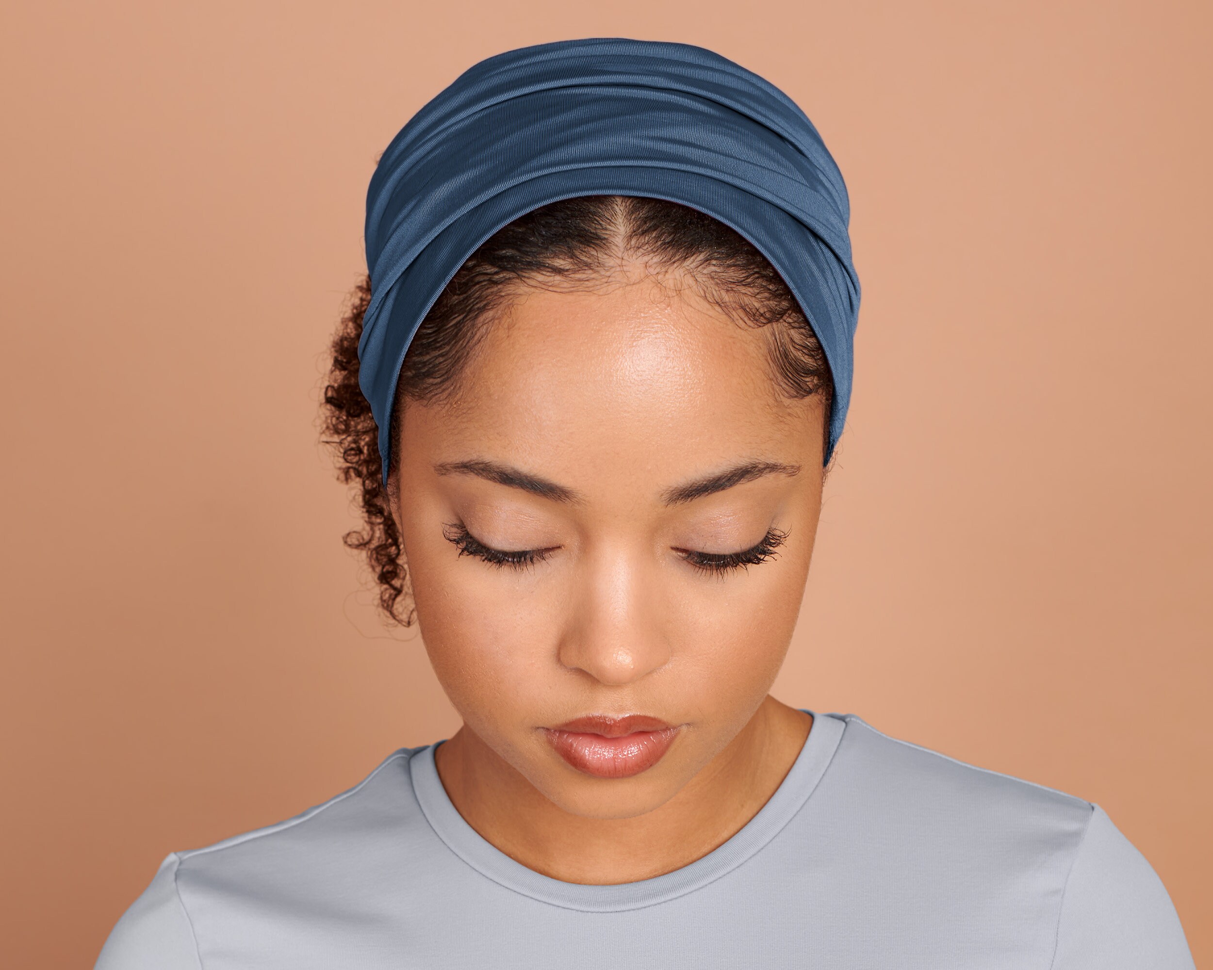 Fashion denim Headband wider style handmade new Wide Denim Headband - Etsy main image 3