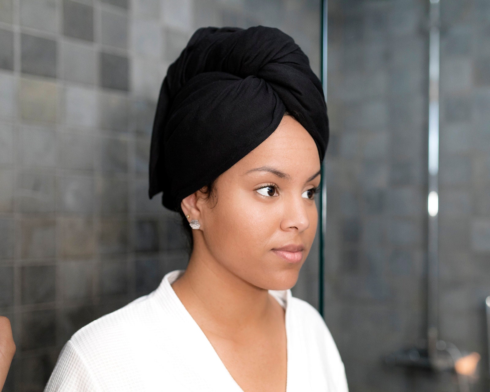 Tshirt Hair Towel Wrap Black Full Curly Hair Etsy