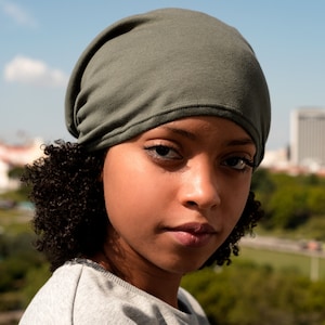 Khaki Satin Lined Beanie