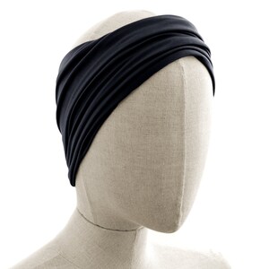 Black, Boho Headband, Multipurpose, Extra Wide image 6