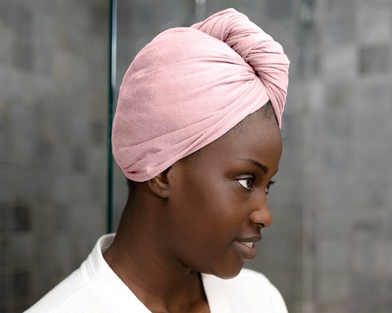T Shirt Hair Towel Wrap Light Rose Full Natural Curly Hair Etsy