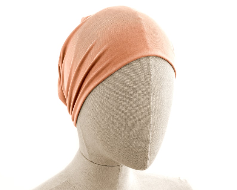 Peach Fuzz, Boho Headband, Multipurpose, Extra Wide, Rose Gold image 7