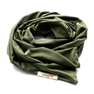 Khaki Olive, Boho Head Wrap, Wide Hair Wrap, Multipurpose image 4