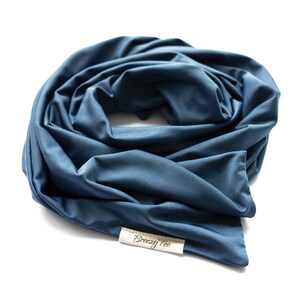 Denim Blue, Boho Head Wrap, Wide Headband, Multipurpose image 2