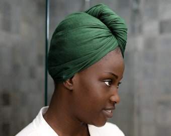 Emerald Green, T-shirt Hair Towel Wrap Full, Curly Hair