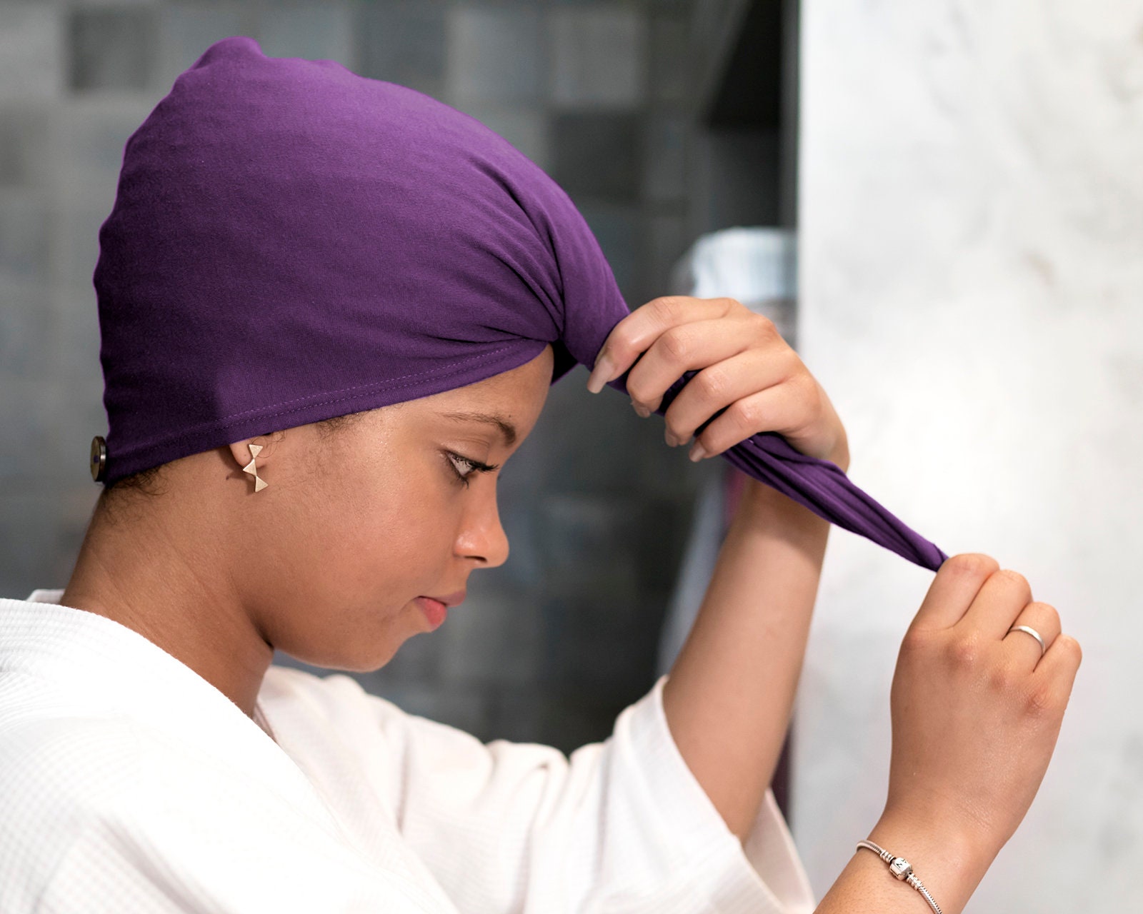 Plum T-shirt Hair Towel Wrap Curly Hair Organic Elastic - Etsy Plum T-shirt Hair Towel Wrap Curly Hair Organic Elastic - Etsy