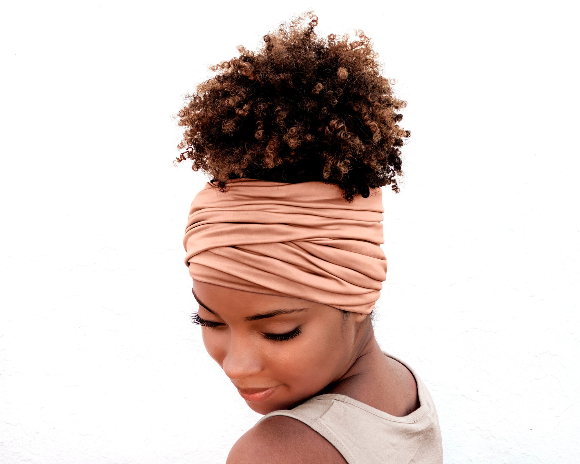 Rose Gold Boho Head Wrap Wide Hair Wrap Multipurpose - Etsy