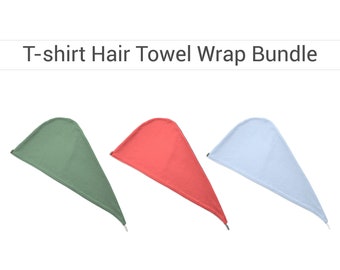 T-shirt Hair Towel Wrap, Hood, Bundle Curly Hair, Organic Elastic, Mother's Day Gift