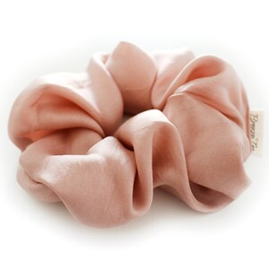 Rose Tan, Silk Twill Scrunchie, Large, 100 % Silk, Organic Elastic image 2