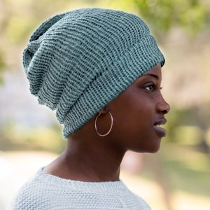 Winter Sky Blue,  Satin Lined, Knit Beanie