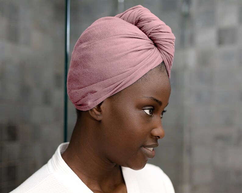 T Shirt Hair Towel Wrap Dusty Rose Full Full Frizz Control Etsy