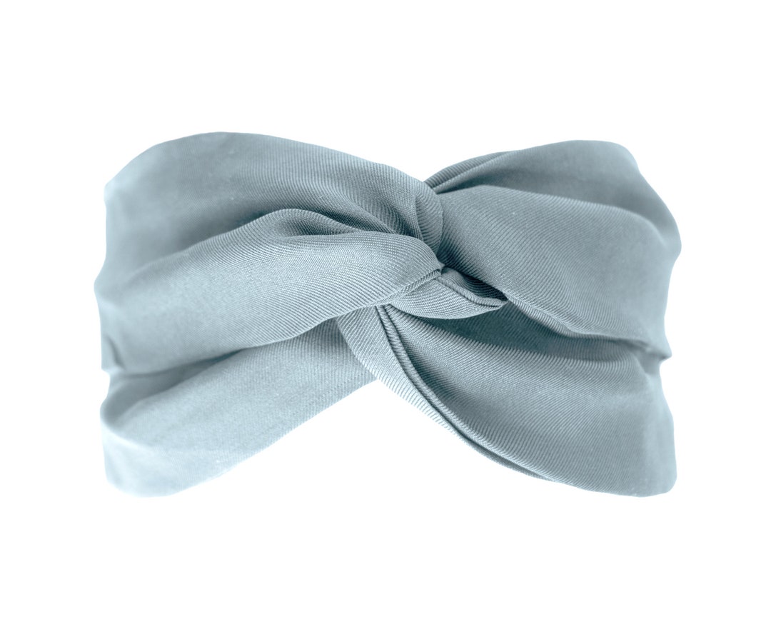 THICK HEADBAND IN SKY BLUE TWEED EMBELLISHED SEQUINS 406044
