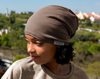 Mocha Satin Lined Beanie