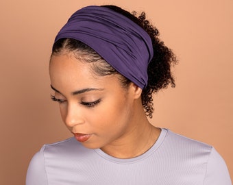 Purple Plum, Boho Headband, Multipurpose, Extra Wide