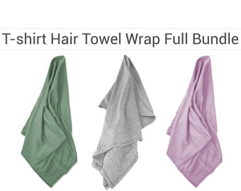 T-shirt Hair Towel Wrap, Full Bundle, Curly Hair