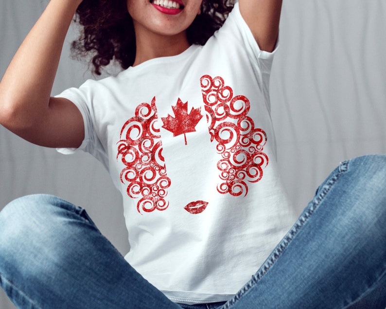 Natural Hair T Shirt Canada Flag Distressed Tee Custom Natural Etsy