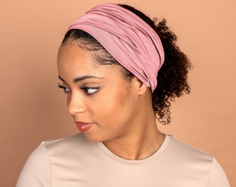 Dusty Rose, Boho Headband, Multipurpose, Extra Wide, Pink Berry