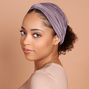 Dark Lilac, Boho Head Wrap, Wide Hair Wrap, Multipurpose, Mauve