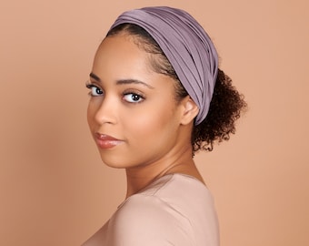 Dark Lilac, Boho Head Wrap, Wide Hair Wrap, Multipurpose, Mauve