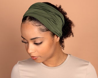 Khaki, Boho Headband, Multipurpose, Extra Wide