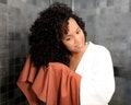 Burnt Orange, T-shirt Hair Towel Wrap, Full, Curly Hair product logo