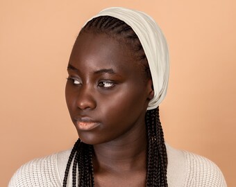 Ivory White, Boho Headband, Multipurpose, Extra Wide