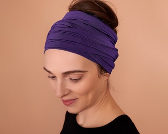 Purple Berry, Boho Head Wrap, Wide Hair Wrap, Multipurpose