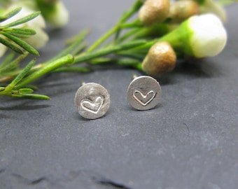Sterling Silver Heart Stud Earrings