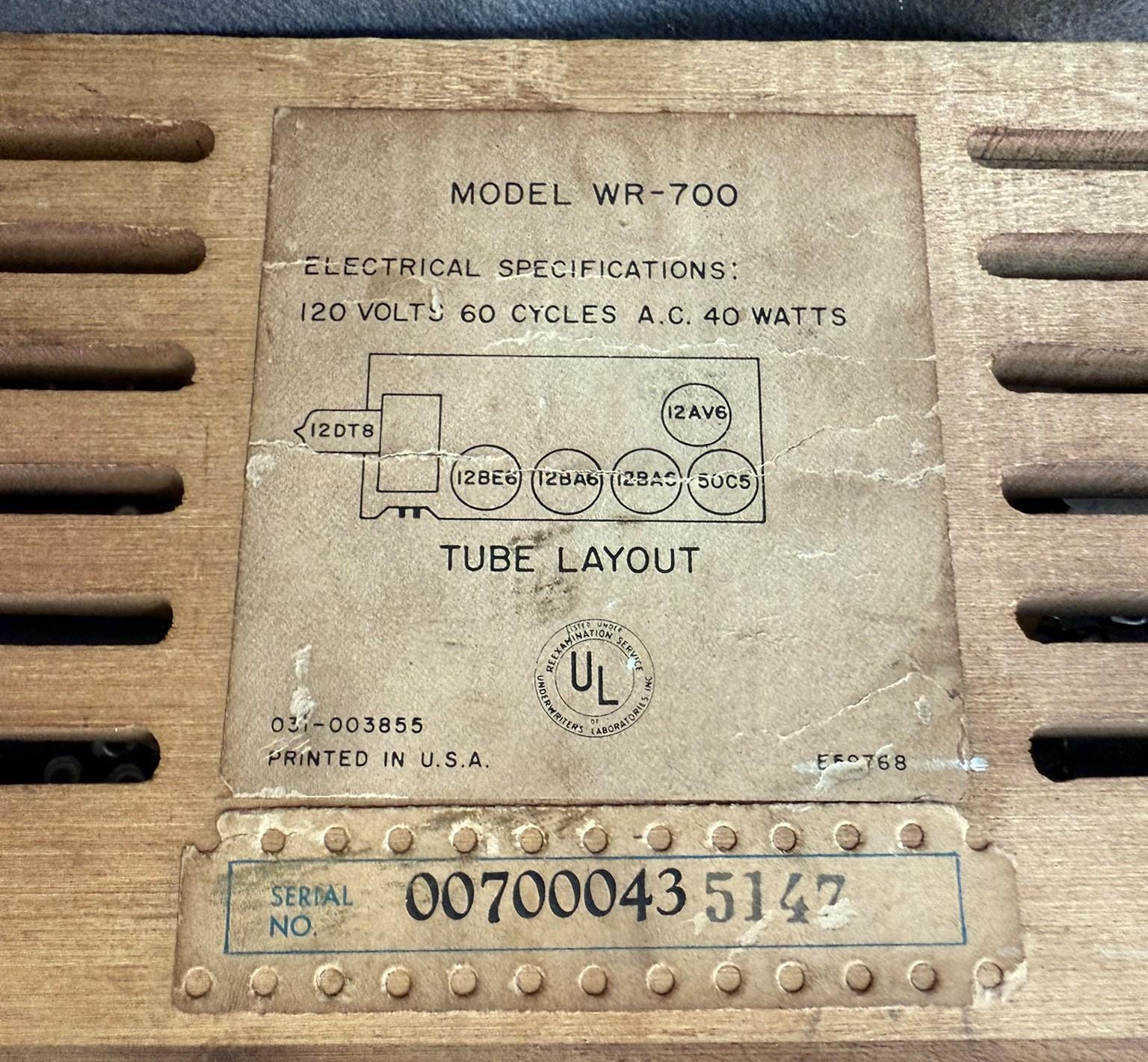 Wr700 1962 Hallicrafters WR700 AM/FM Tube Radio - Etsy