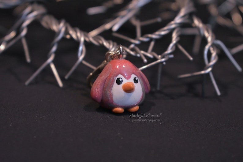 Handmade Gift Handcrafted Clay Stitch Marker Craft Supply Row Counter Clay Row Counter Polymer Clay Penguin Penguin Stitch Marker