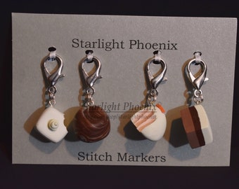 Stitch Markers, Food Stitch Markers, Row Counters, Mini Food, Sweets Stitch Markers, Clay Stitch Markers, Knitting Gift, Crochet Gift