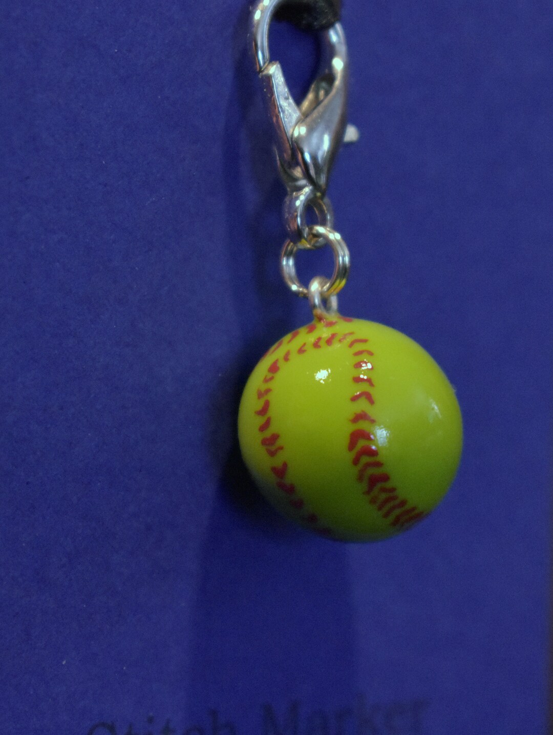 Softball, Softball Zipper Pull, Zipper Pull, Handmade Zipper Pull