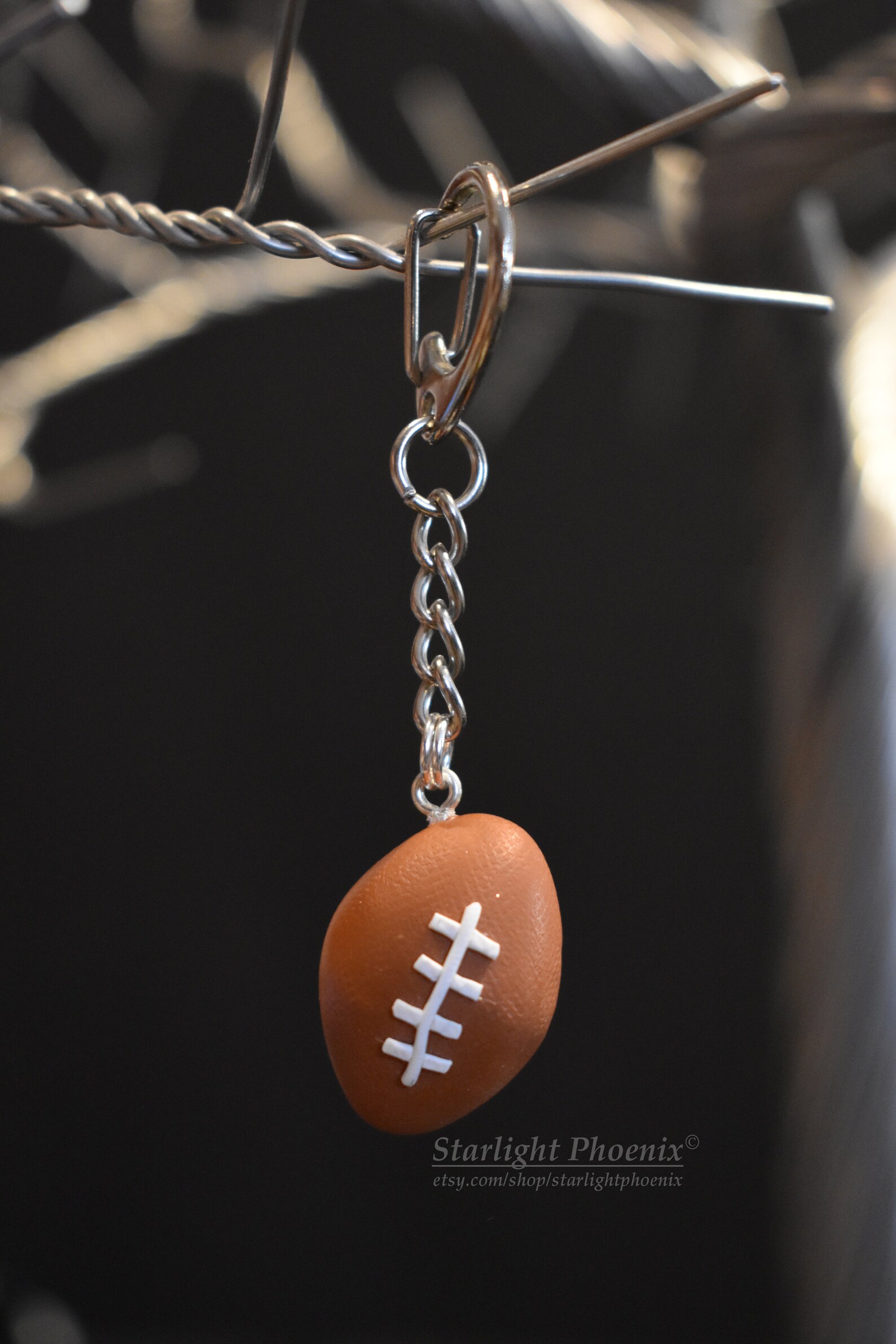 Football Keychain Football Charm Keychain Keyring American Etsy