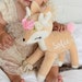 Cuddly toy deer with name 