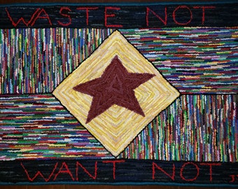 Waste Not Want Not Hand Hooked Rug, 31"x20"