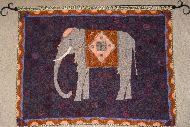 Haleema Wall Hanging, 27.5x34.5, Designed and hand hooked by Judy Taylor image 1