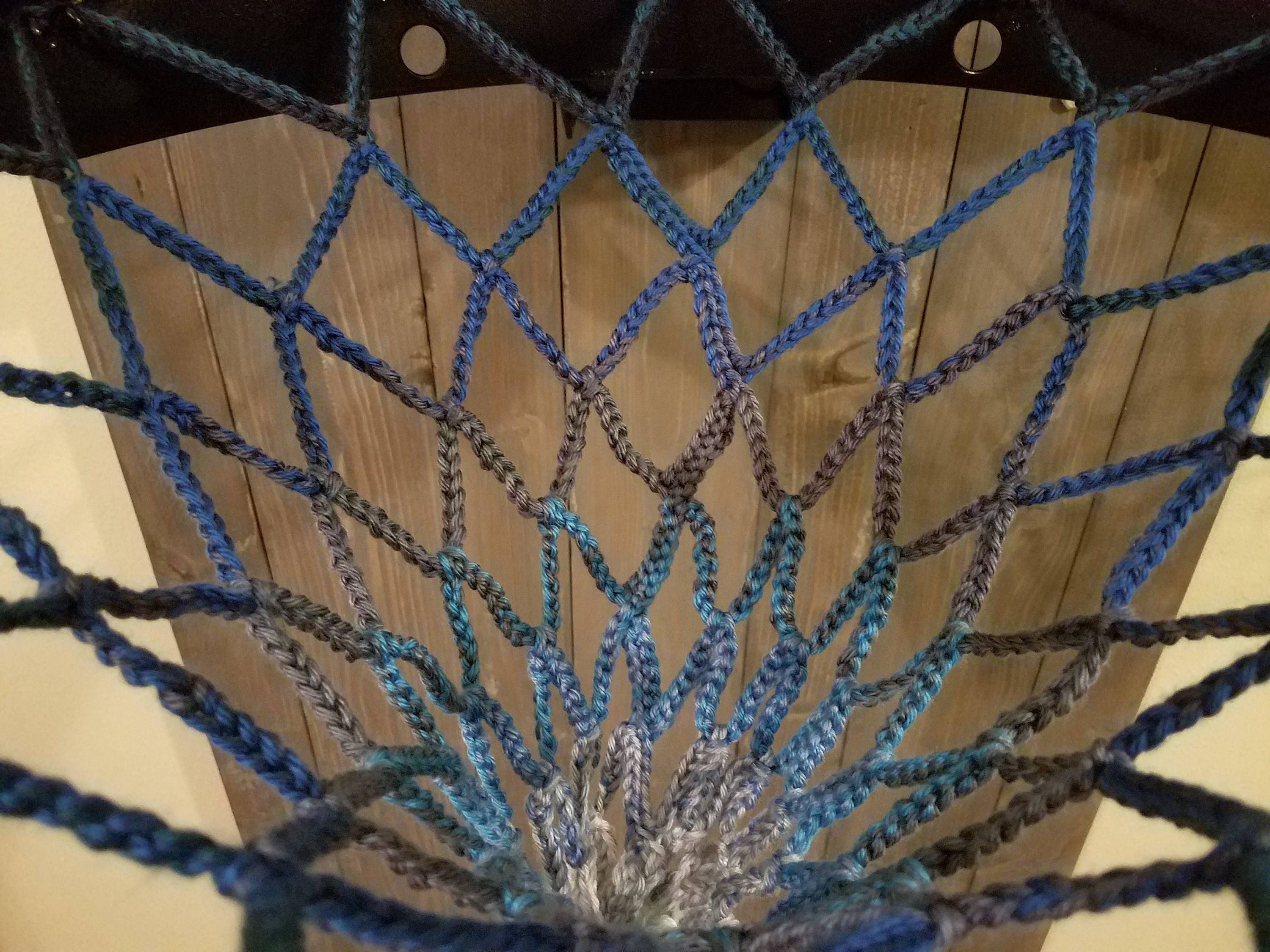 Hand made crochet basketball net. Blue to Green Gradient Etsy
