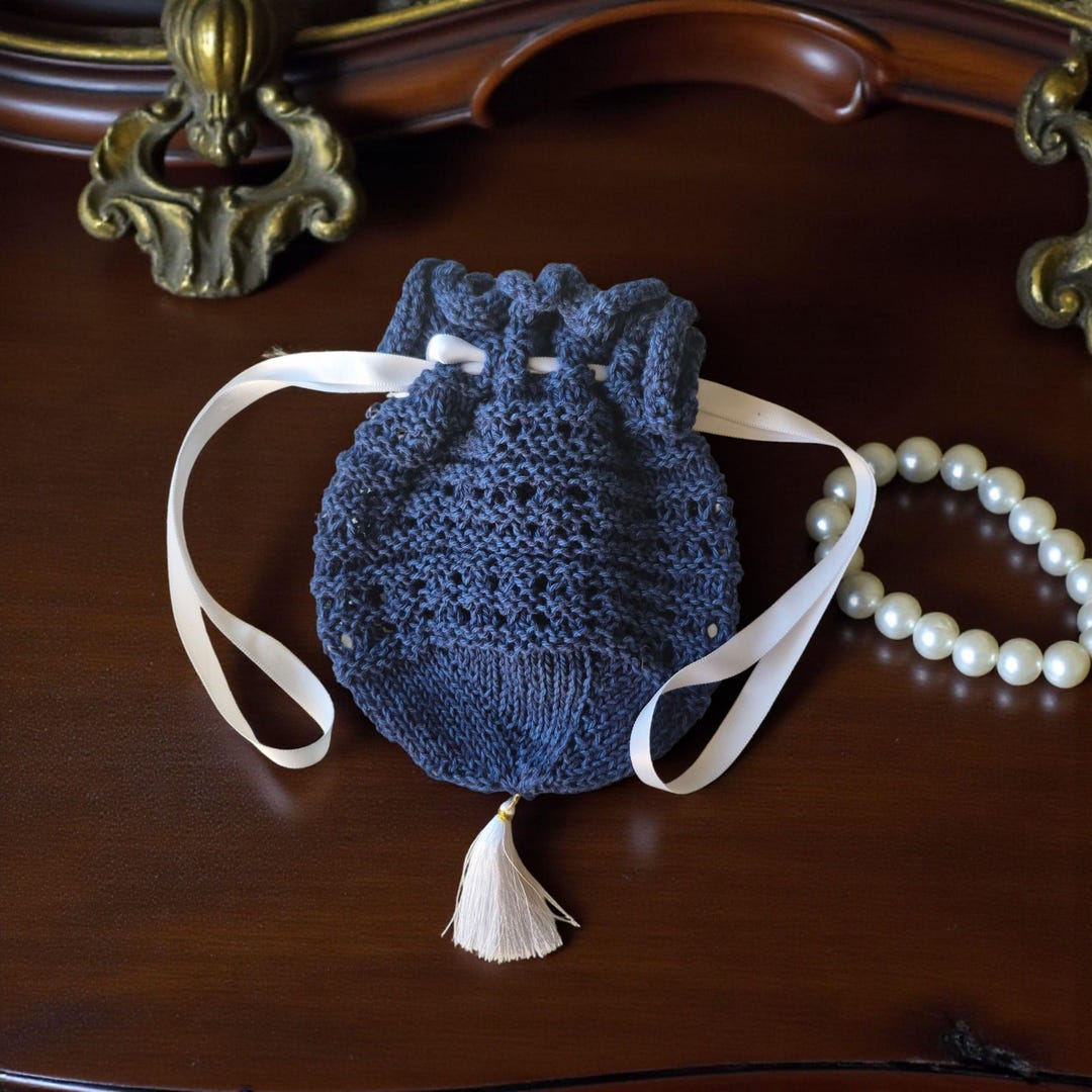 Netted Reticule Knitted Reticule Pouch – Regency / Jane Austen / Bridgerton Inspired ...