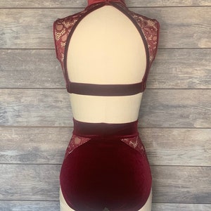 TIGERLILY Without Skirt/custom Garnet Velvet Two Piece With Natural