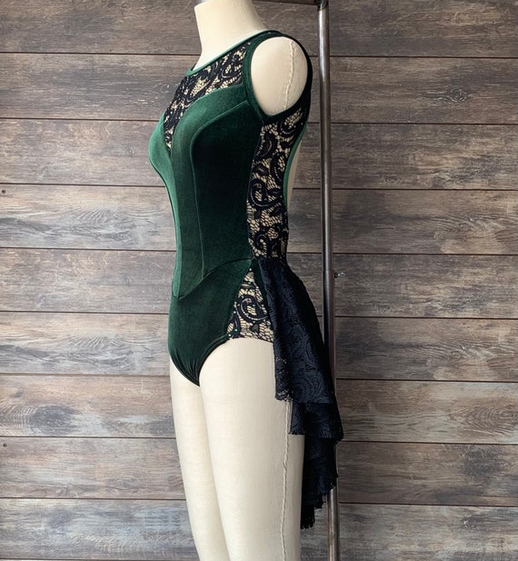 Cypress-custom Hunter Green Velvet W/black Lace Inserts and - Etsy Ireland