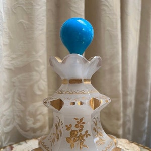 Opaline with Gilt, 19th century perfume bottle