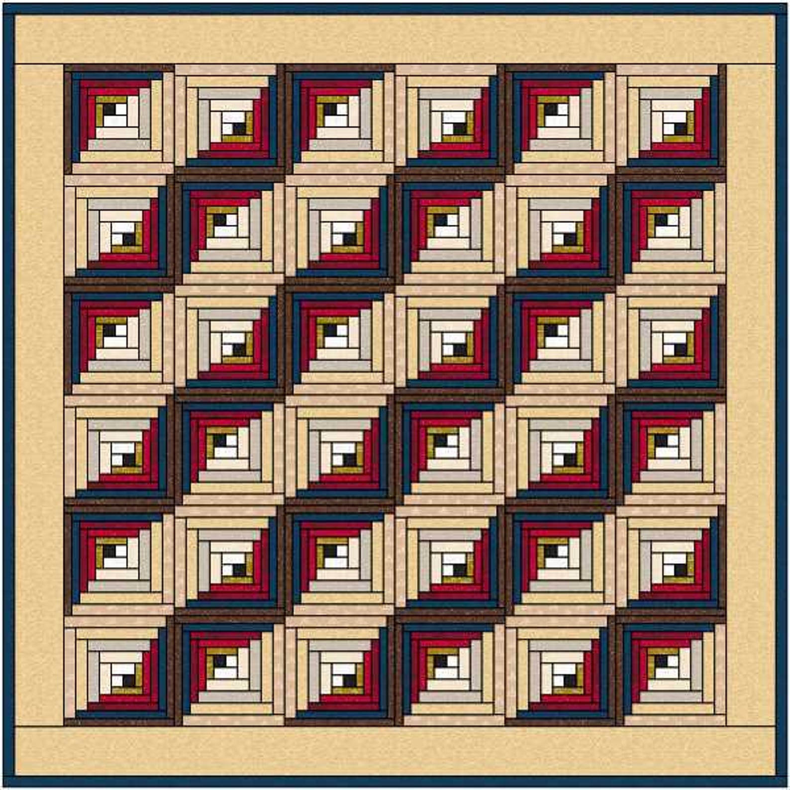 Handmade Log Cabin Quilt Made to Order With Design and Size Variations ...