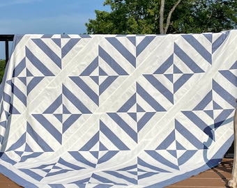 Handgemaakte quilt; Four X Variation-quilt; op bestelling gemaakt in elke maat en kleur