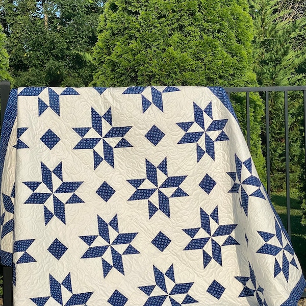 Handmade quilt, Sarah’s Choice quilt, star homemade quilt made to order any color or size